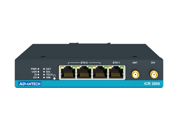 Advantech ICR-2531 4G-ruter/gateway 4 eth, 2 SIM, 1 DI/DO
