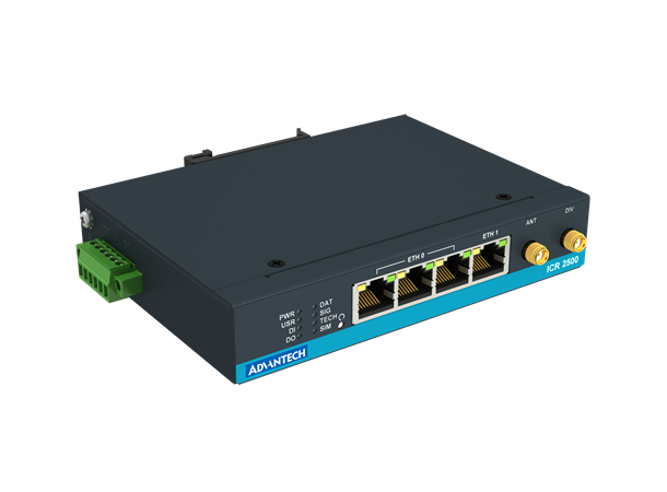 Advantech ICR-2531 4G-ruter/gateway 4 eth, 2 SIM, 1 DI/DO