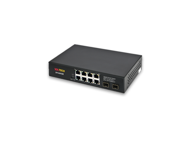 Soltech SFC400GM Fiber Ethernet Switch 8-Ports 10/100/1000Mbps TP + 2-SFP Slots