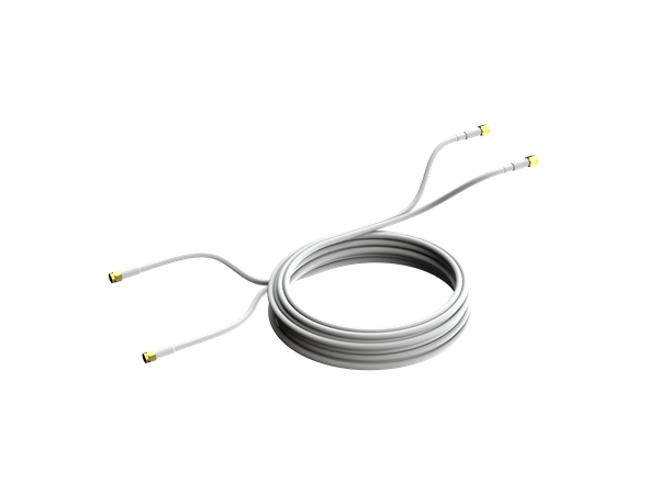 Kabelpakke 2 stk. HDF195, 5m hvit kabel SMA-han/SMA-hun (sammenfestede kabler)