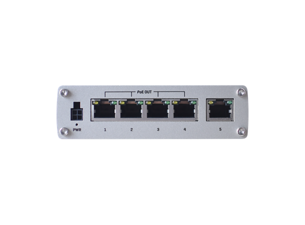 Teltonika TSW100 industriell PoE+ switch 1 GB uplink + 4xGbE IEEE 802.3af/at
